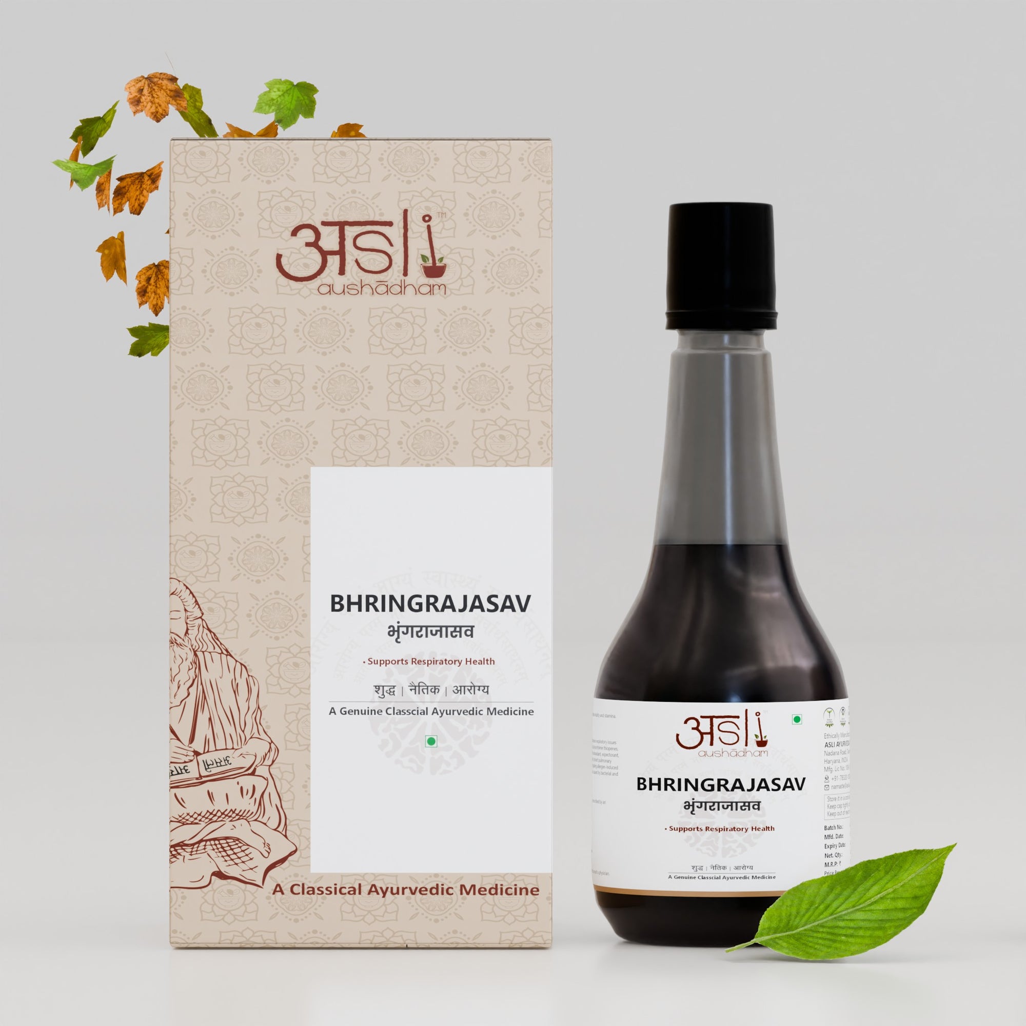 ASLI AUSHADHAM Bhringrajaswa – Ayurvedic Hair Care Oil for Healthy Scalp & Hair Growth | Natural Bhringraj Extract, Hibiscus, Amla & Natural Oils | Promotes Strong, Thick Hair | 100% Pure & Herbal – 450ml